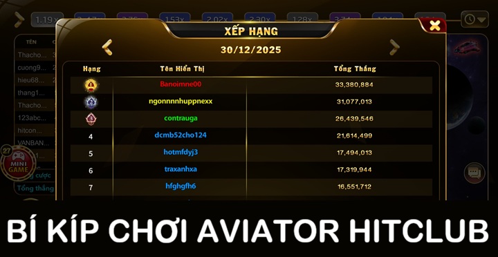 Bí kíp chơi Aviator Hitclub hiệu quả